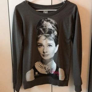 Audrey Hepburn crew neck hoodie